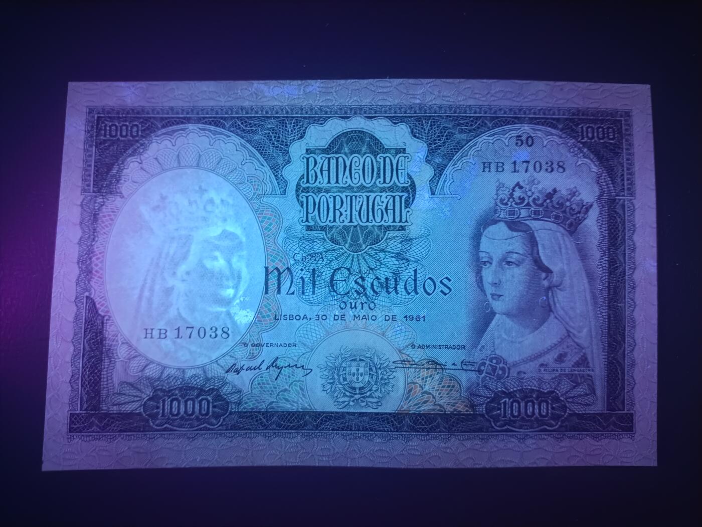 2026一月第三期，总213期 葡萄牙1961年1000艾斯库多AUNC，确立葡英同盟，重视海外利益的兰开斯特的菲利帕王后，少见早期品种