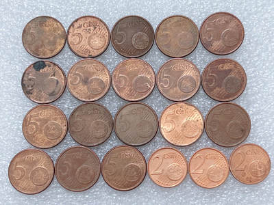 第一海外回流一元起拍收藏 散集专场  第293期 - 欧盟2+5欧分硬币 21枚