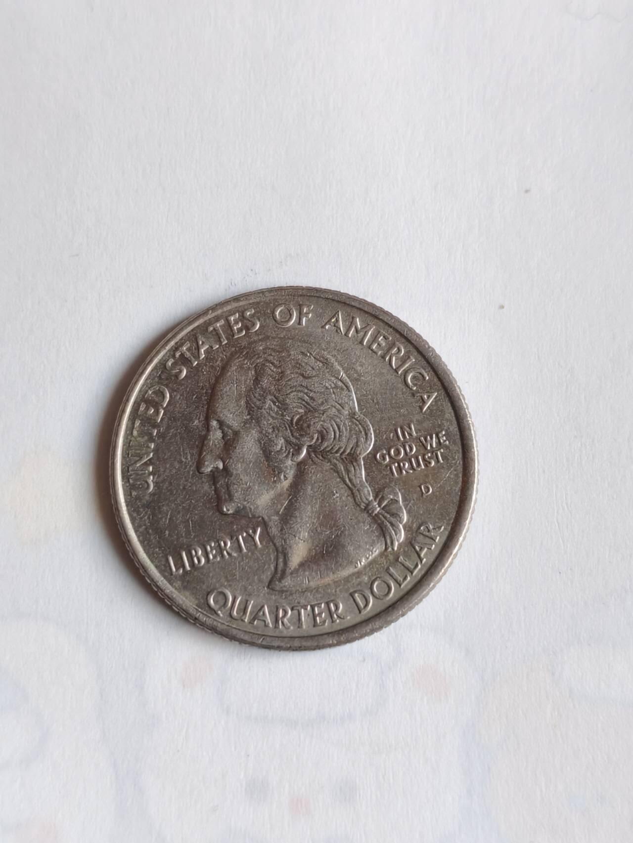 外国硬币 美国1999年启动50州纪念25分币计划，每年发行5枚代表不同州的纪念币