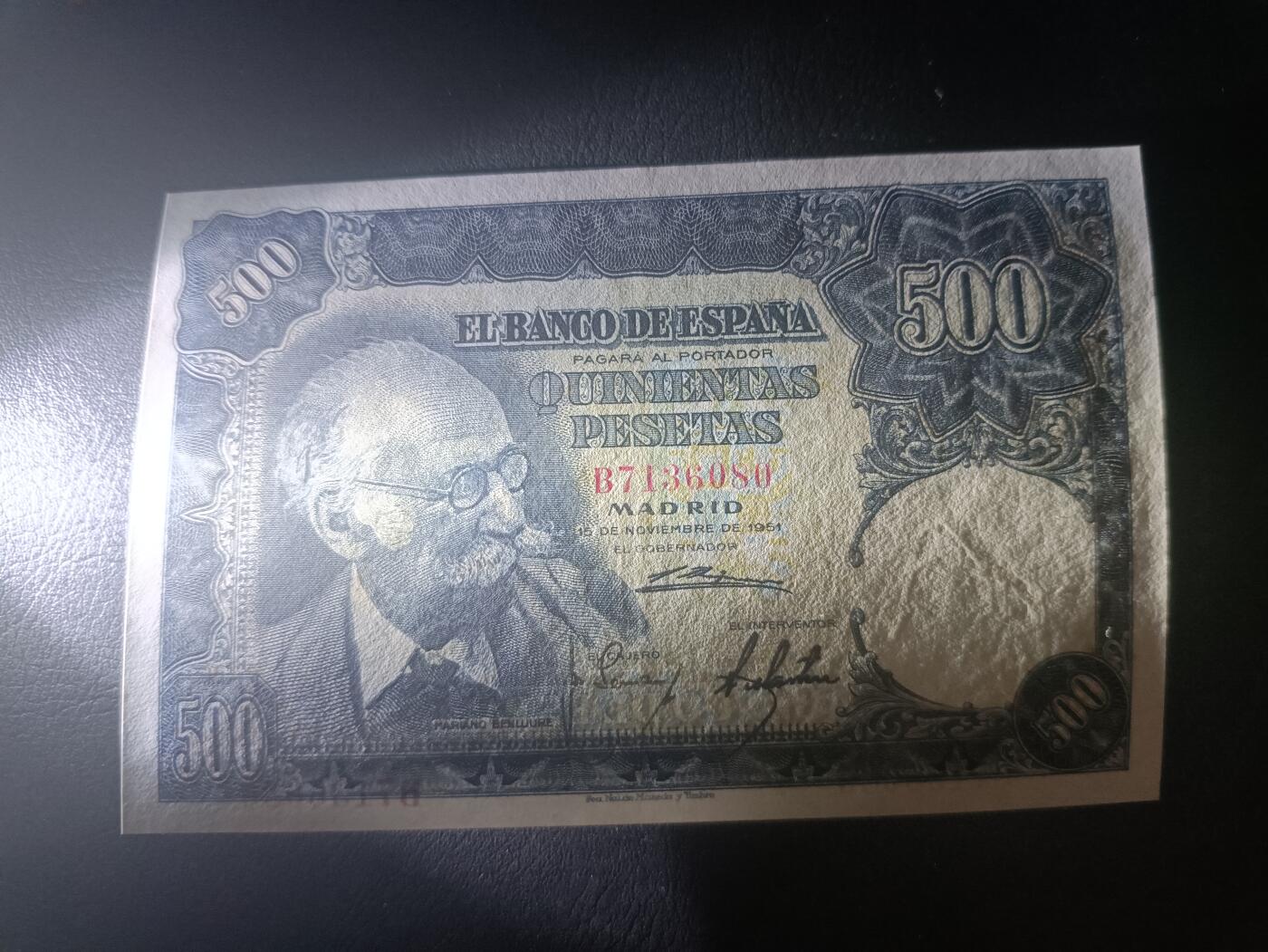 2026一月第三期，总213期 西班牙1951版500比塞塔UNC，雕塑家贝尼鲁莱和他的作品，少见早期大方块品种