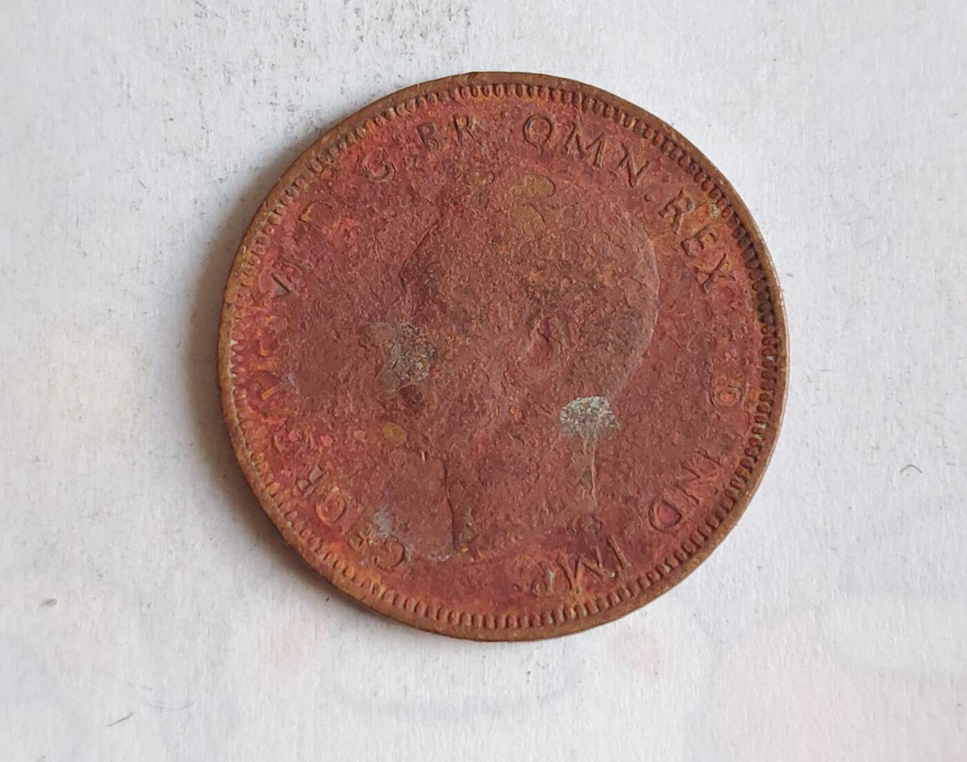 外国硬币 - 核心图案为“金鹿号”帆船英国1948年乔治六世时期半便士（Half Penny）