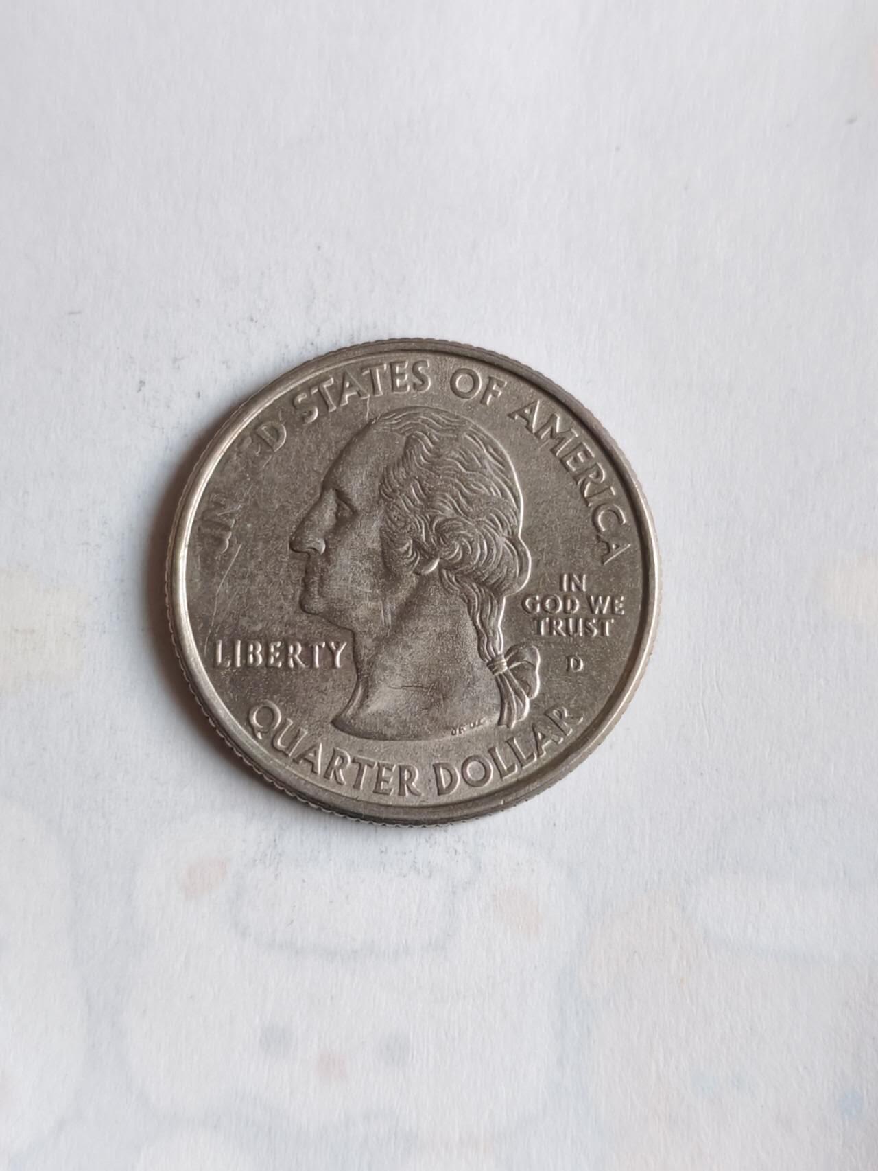 外国硬币 美国1999年启动50州纪念25分币计划，每年发行5枚代表不同州的纪念币