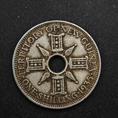 【淘币小摊】实时拍第八百四十九拍   散币银币场   满百包邮可预留二周 每周一统一发货   - 英属几内亚1935年1先令银币