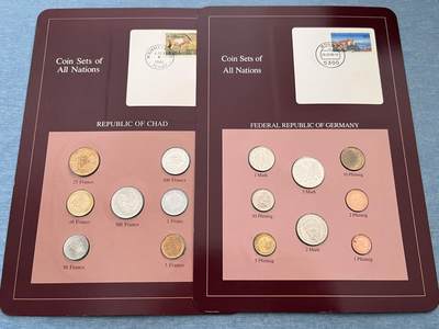 咖啡豆•收藏 2025年Jan_22th世界各国富兰克林套币拍卖 - 乍得/德国-世界各国UNC硬币套币富兰克林包装