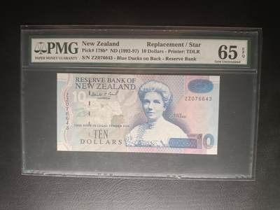 2026一月第三期，总213期 - 新西兰1992版10元PMG65epq，稀有补号ZZ冠早期严评壳，女权运动家谢帕德和蓝鸭