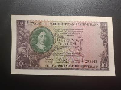 2026一月第三期，总213期 - 南非1955年10镑UNC-英文在上版本，稀有的次高面值，范里贝克和工厂