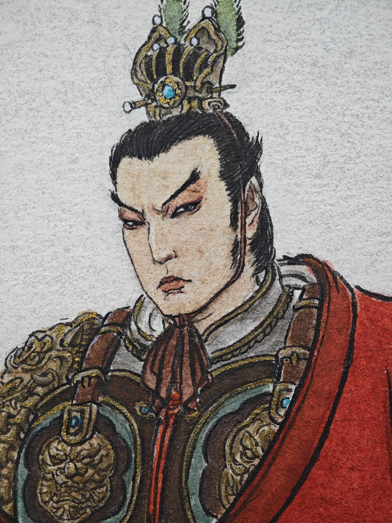 白泽拍卖卡牌手绘专场第31期（岁寒知松柏 春意已可期） 2025 史墨手绘画 吕布 尺寸：17.3cm*25.3cm  史墨亲签