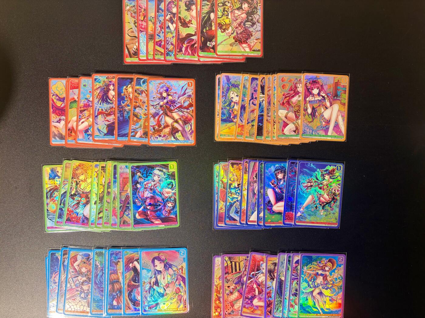 NO.21 好又多金牌大场，新店点关注不迷路！每周一站式配齐，方便凑单！（周6晚8点截拍，卖家送拍0抽成！） 【套卡】驴打滚 驴总 七彩少女大全套-红橙黄绿蓝靛紫 共63张 折光彩闪