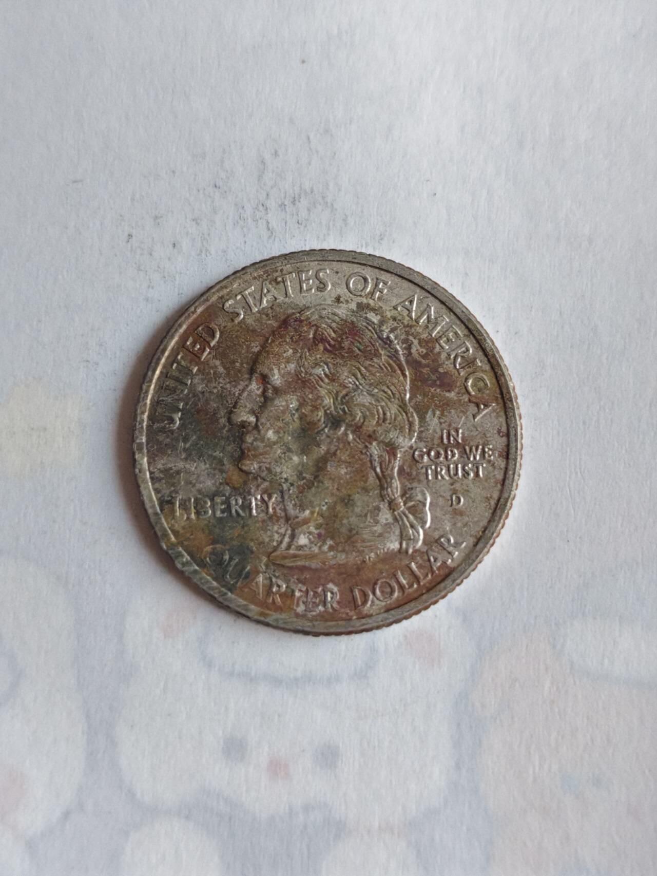 外国硬币 美国1999年启动50州纪念25分币计划，每年发行5枚代表不同州的纪念币