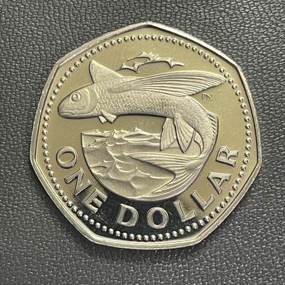 回流0120 - 巴巴多斯1974年1元飞鱼精制七边形纪念币