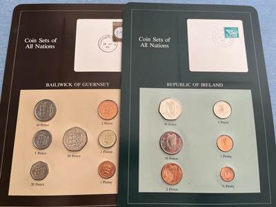 咖啡豆•收藏 2025年Jan_22th世界各国富兰克林套币拍卖 - 根西岛/爱尔兰-世界各国UNC硬币套币富兰克林包装