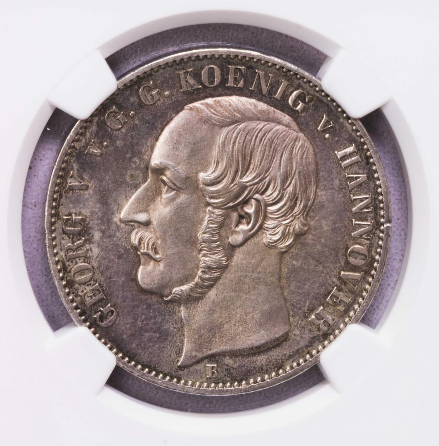 NGC-MS62 1853汉诺威造币厂访问泰勒银币 唯一冠军