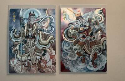 寸草不生拍卖第十八期  - 冯涛绘 二郎神 孙悟空 一对