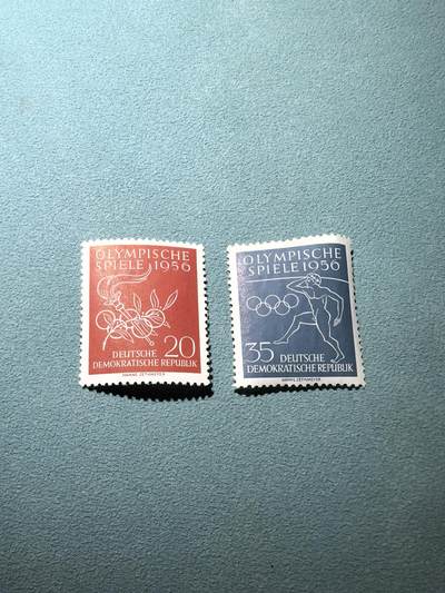 盛世勋华——号角文化勋章邮票专场拍卖第299期 - 东德邮政1956年发行 2全新票 奥运会