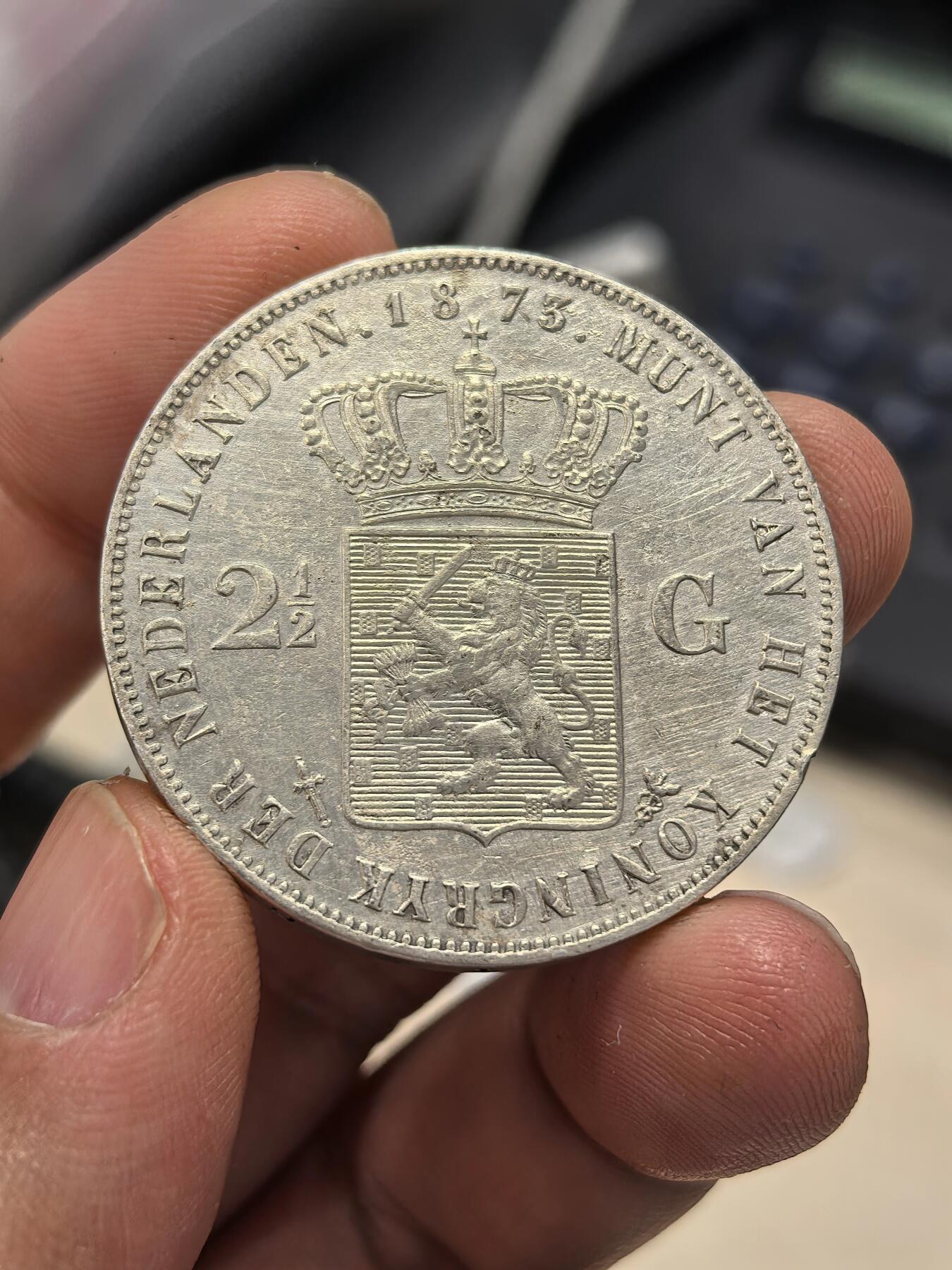 博洋堂世界钱币拍卖第157期（全场包邮） 荷兰1873年威廉三世2.5盾大银币