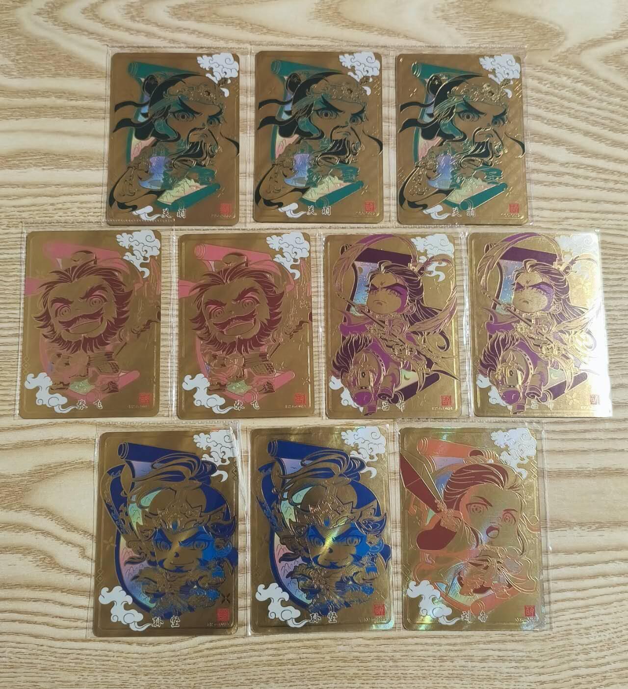 光影卡牌第28期，各家亲签，各家套卡，持续收拍品 卡游三国10张，刘关张＋吕布＋孙坚