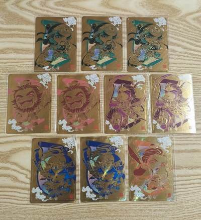 光影卡牌第28期，各家亲签，各家套卡，持续收拍品 - 卡游三国10张，刘关张＋吕布＋孙坚