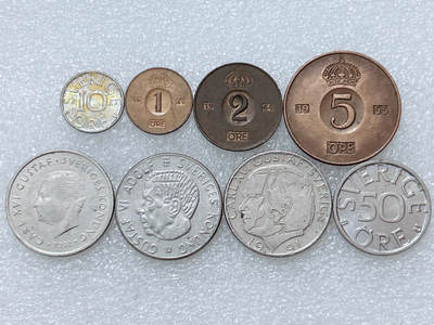 第一海外回流一元起拍收藏 散集专场  第293期 - 瑞典硬币 8枚