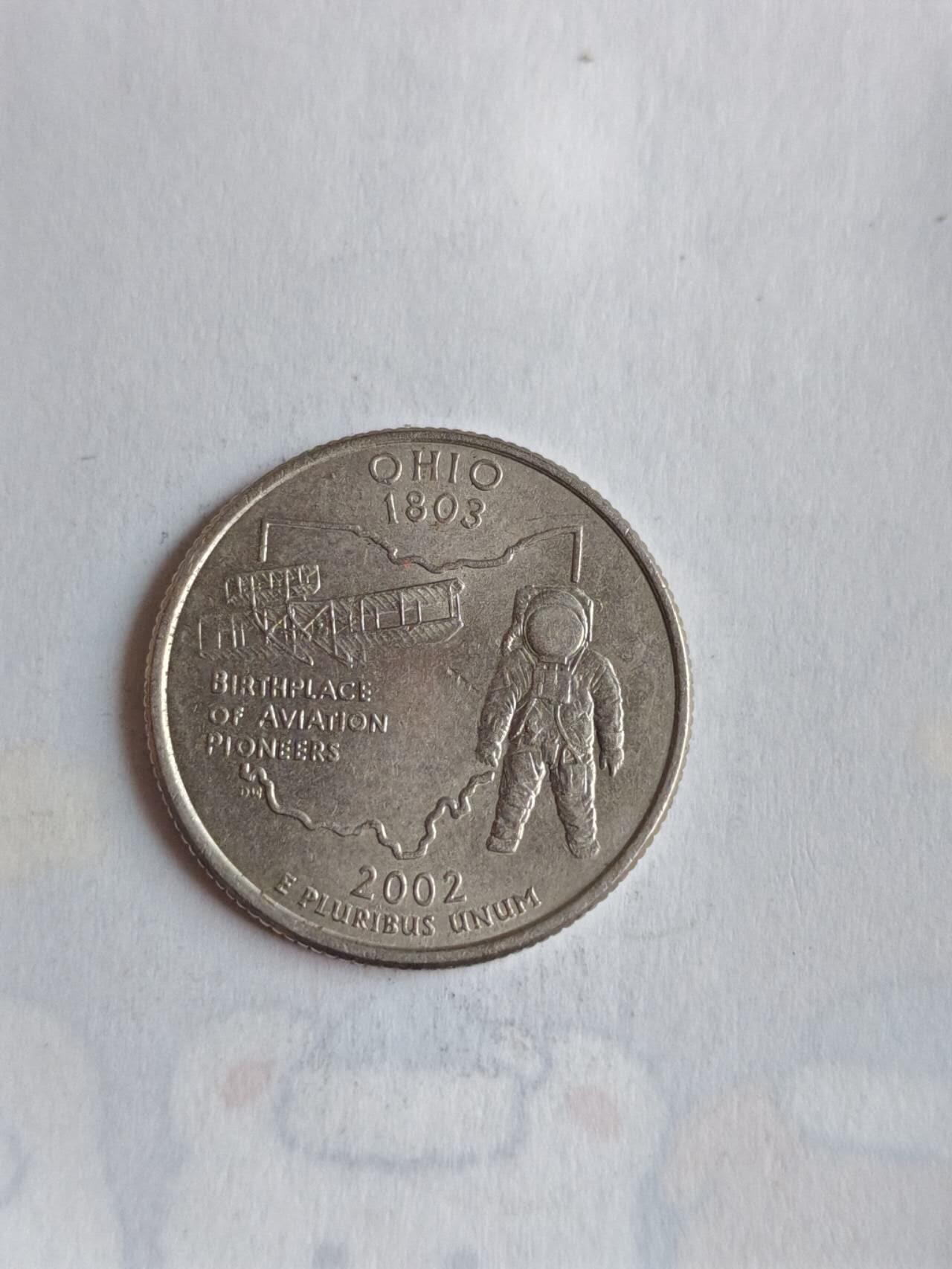 外国硬币 美国1999年启动50州纪念25分币计划，每年发行5枚代表不同州的纪念币