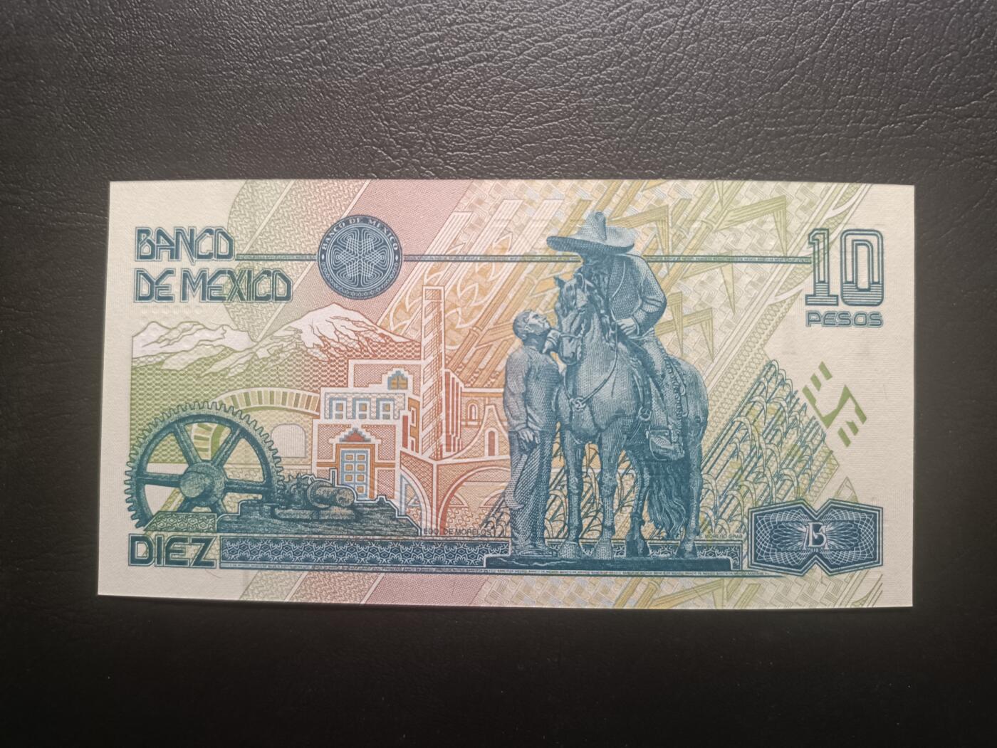 2026一月第三期，总213期 墨西哥1994年10比索UNC，独立领袖扎帕塔和解放农奴雕像