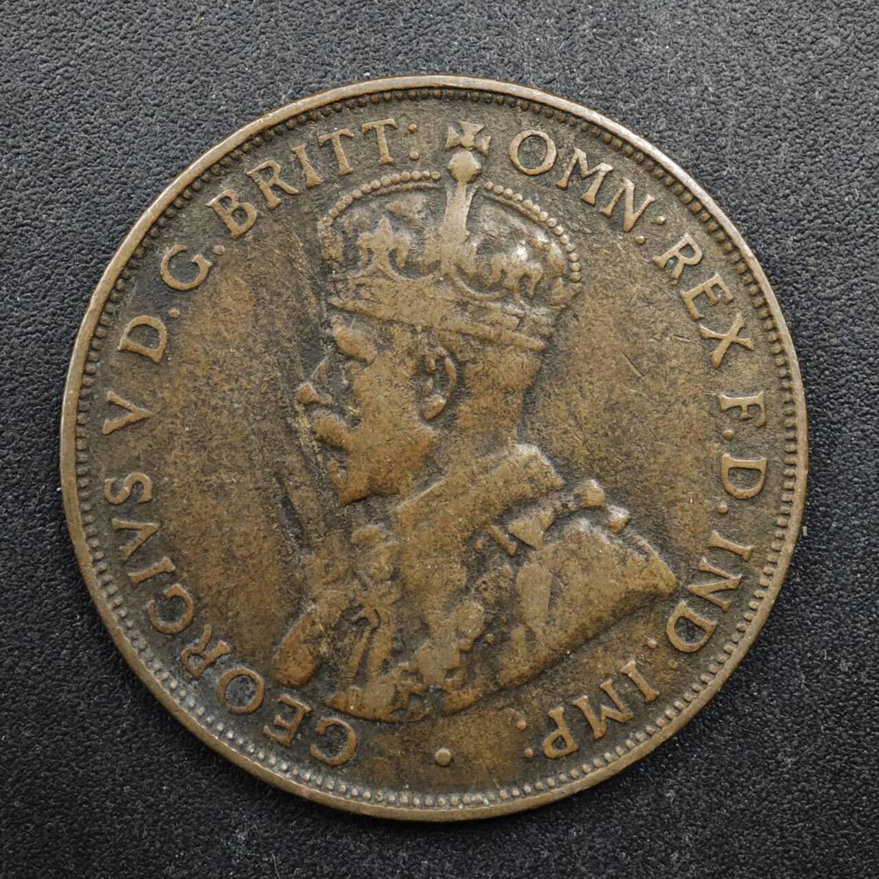 【淘币小摊】实时拍第八百四十九拍   散币银币场   满百包邮可预留二周 每周一统一发货   澳大利亚1923年乔治五世1便士铜币