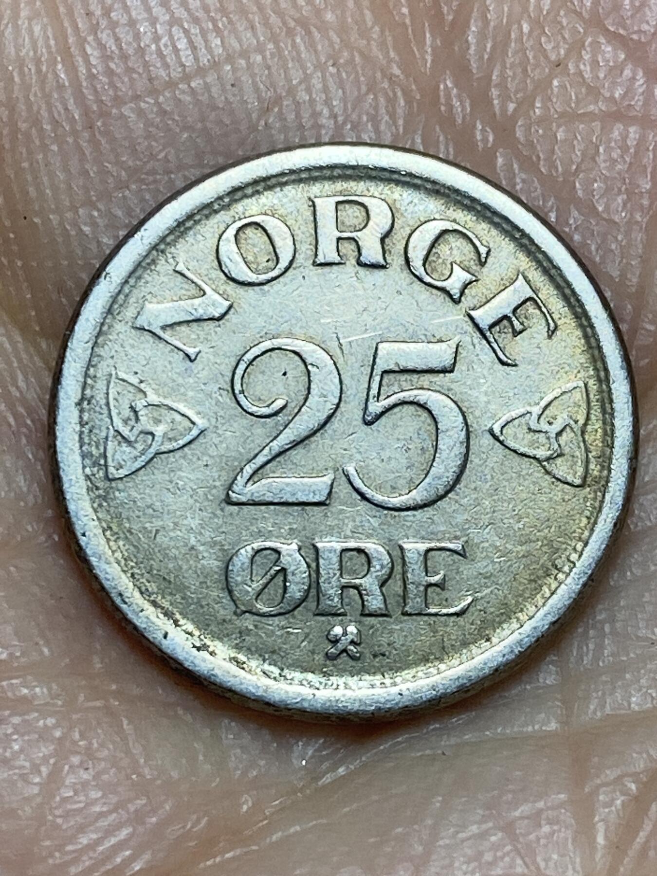 2026年第九场(总第一百七十八场）外国好品散币场(免佣金) 挪威🇳🇴1957年25欧尔(哈康七世逝世年，第七版关门年)