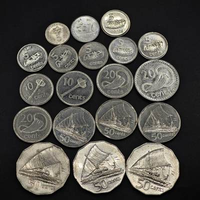 【淘币小摊】实时拍第八百四十九拍   散币银币场   满百包邮可预留二周 每周一统一发货   - 马来西亚斐济19枚