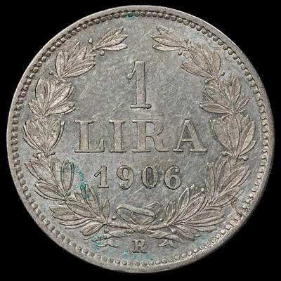 修遠堂世界钱币第101期 - 1906年圣马力诺1里拉银币 仅3万枚铸造量  5g，含银83.5%