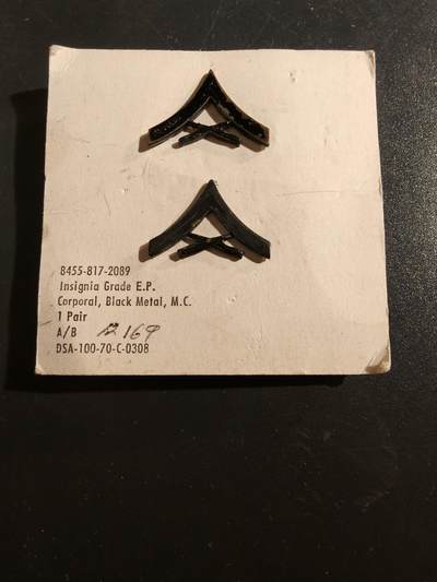 老王徽章第177期 - 美国陆军下士金属军衔一组   低可视度