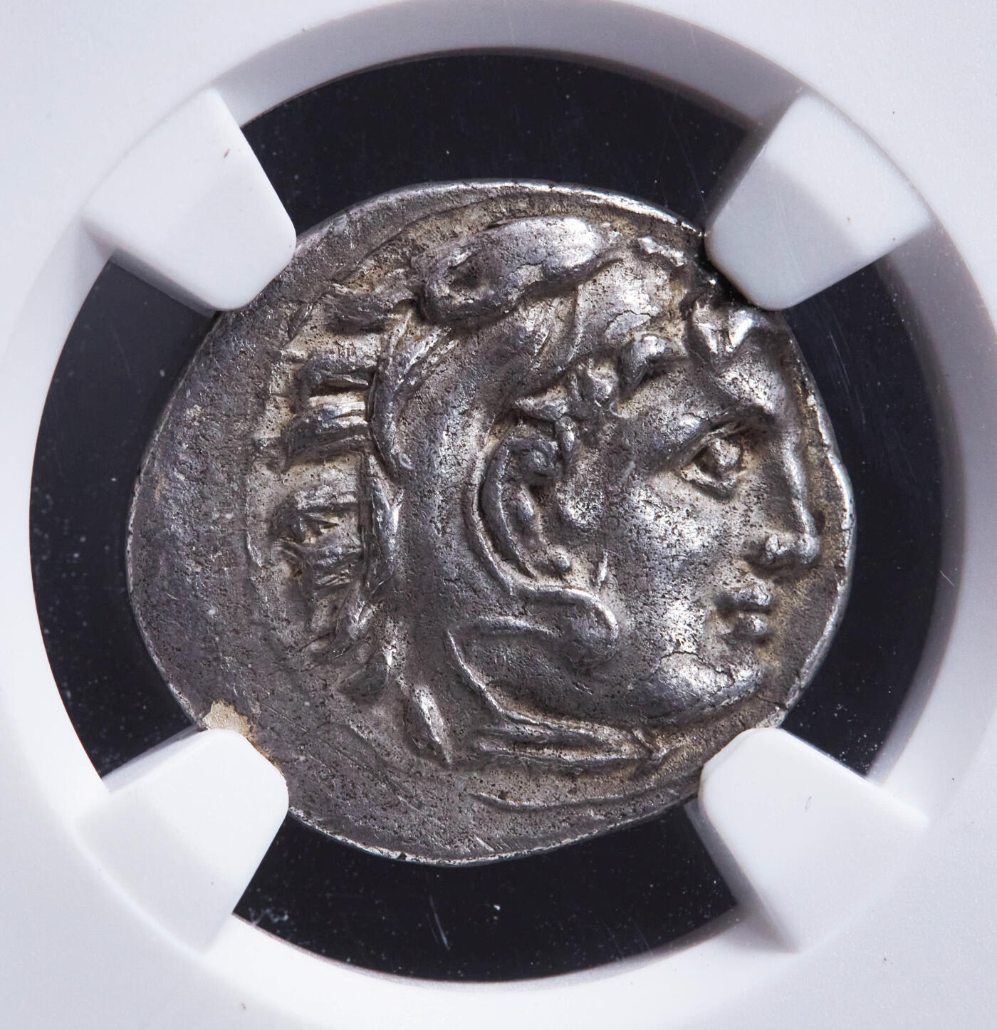 【俄甄集藏】“万象更新、马呈祥瑞”迎新春俄甄精品场-2026年(047)01-21 星期三 晚 19:30 全场包邮 古希腊马其顿王国公元前356年-前323年6月亚历山大大帝一德拉克马大力神银币，NGC XF，阿拜多斯造币厂打制，正面大力神赫拉克勒斯狮皮盔面右像，背面宙斯托鹰面左坐像，黄油彩原味老包浆