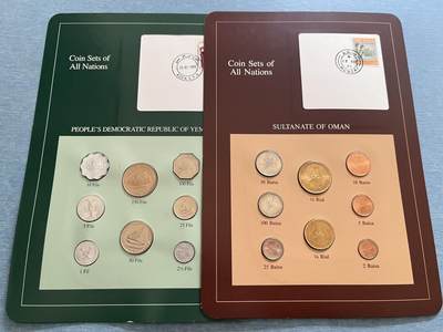 咖啡豆•收藏 2025年Jan_22th世界各国富兰克林套币拍卖 - 也门/阿曼-世界各国UNC硬币套币富兰克林包装