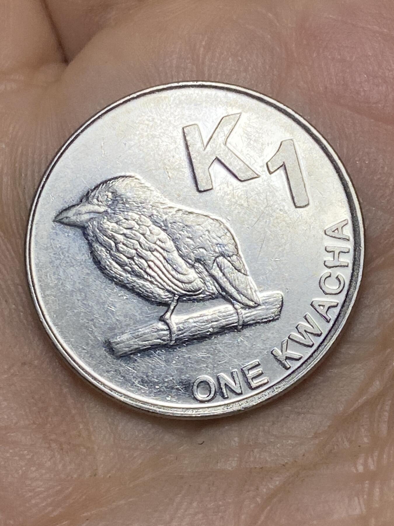 2026年第十场(总第一百七十九场）外国好品散币场(免佣金) 赞比亚🇿🇲2014年1克瓦查(最新套币最大面值)