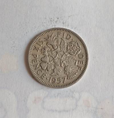 外国硬币 - 🔍 这是一枚1957年英国6便士（Sixpence）硬币