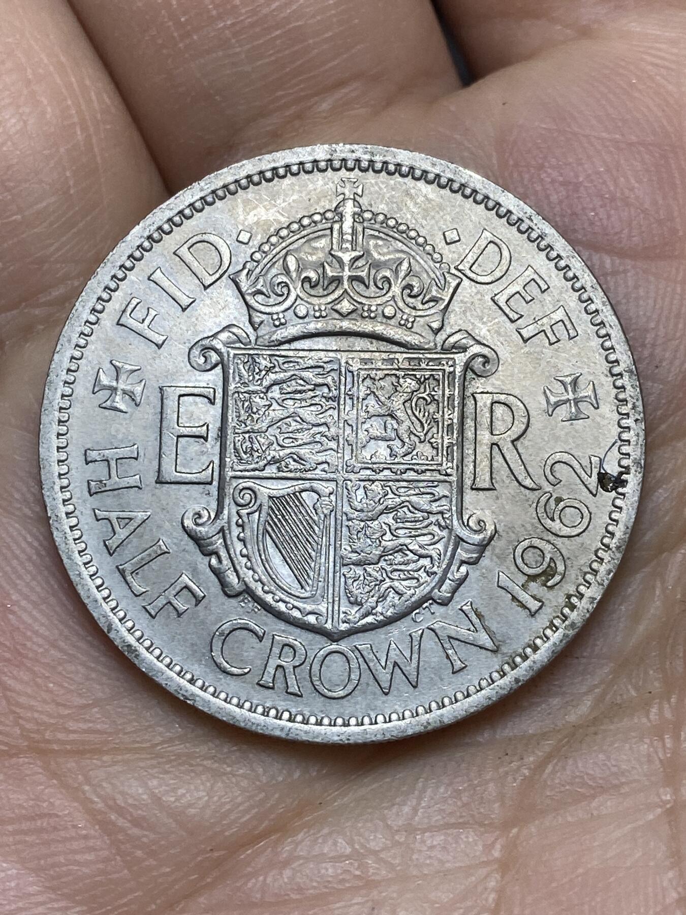 2026年第十场(总第一百七十九场）外国好品散币场(免佣金) 英国🇬🇧1962年半克朗(伊丽莎白二世青年桂冠第二版)