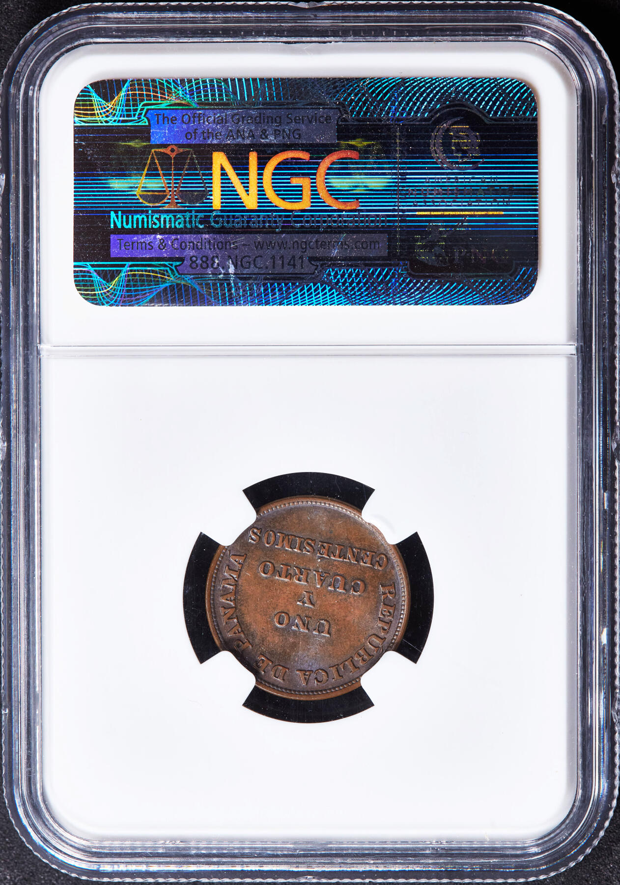 【俄甄集藏】“万象更新、马呈祥瑞”迎新春俄甄精品场-2026年(047)01-21 星期三 晚 19:30 全场包邮 巴拿马1940年1.25分铜币，NGC MS65，转光品相，顶级状态