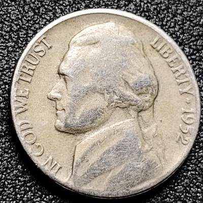 泉币菌-第171场- 精品福利场 - 美国1952 年5美分纪念币 杰斐逊 及 故居蒙蒂塞洛庄园 21mm 