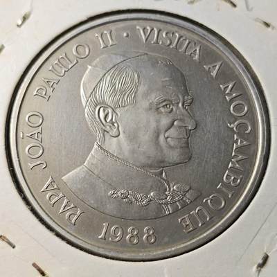 KK钱币收藏小铺  第400期  百期特拍（四拍之四）2月预留时间 周末发货 - 1988年莫桑比克 教皇访问 1000梅蒂卡纪念币