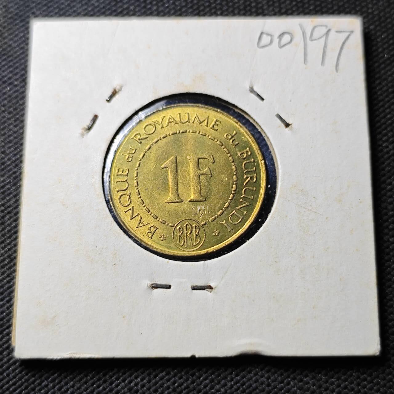 KK钱币收藏小铺  第400期  百期特拍（四拍之四）2月预留时间 周末发货  1965布隆迪1法郎铜币 好品