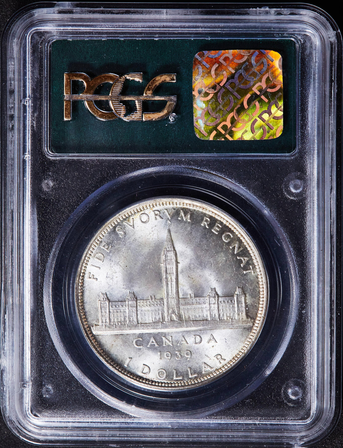 【俄甄集藏】“万象更新、马呈祥瑞”迎新春俄甄精品场-2026年(047)01-21 星期三 晚 19:30 全场包邮 英属加拿大1939年乔治六世皇室访问1元银币，PCGS MS63，加拿大渥太华国会大厦，早期小绿盒严评，转光品相