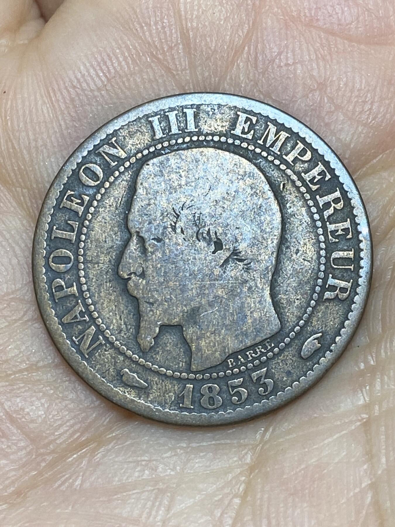 2026年第十场(总第一百七十九场）外国好品散币场(免佣金) 法兰西第二帝国1853年5生丁(拿破仑三世第一版，A标巴黎造)