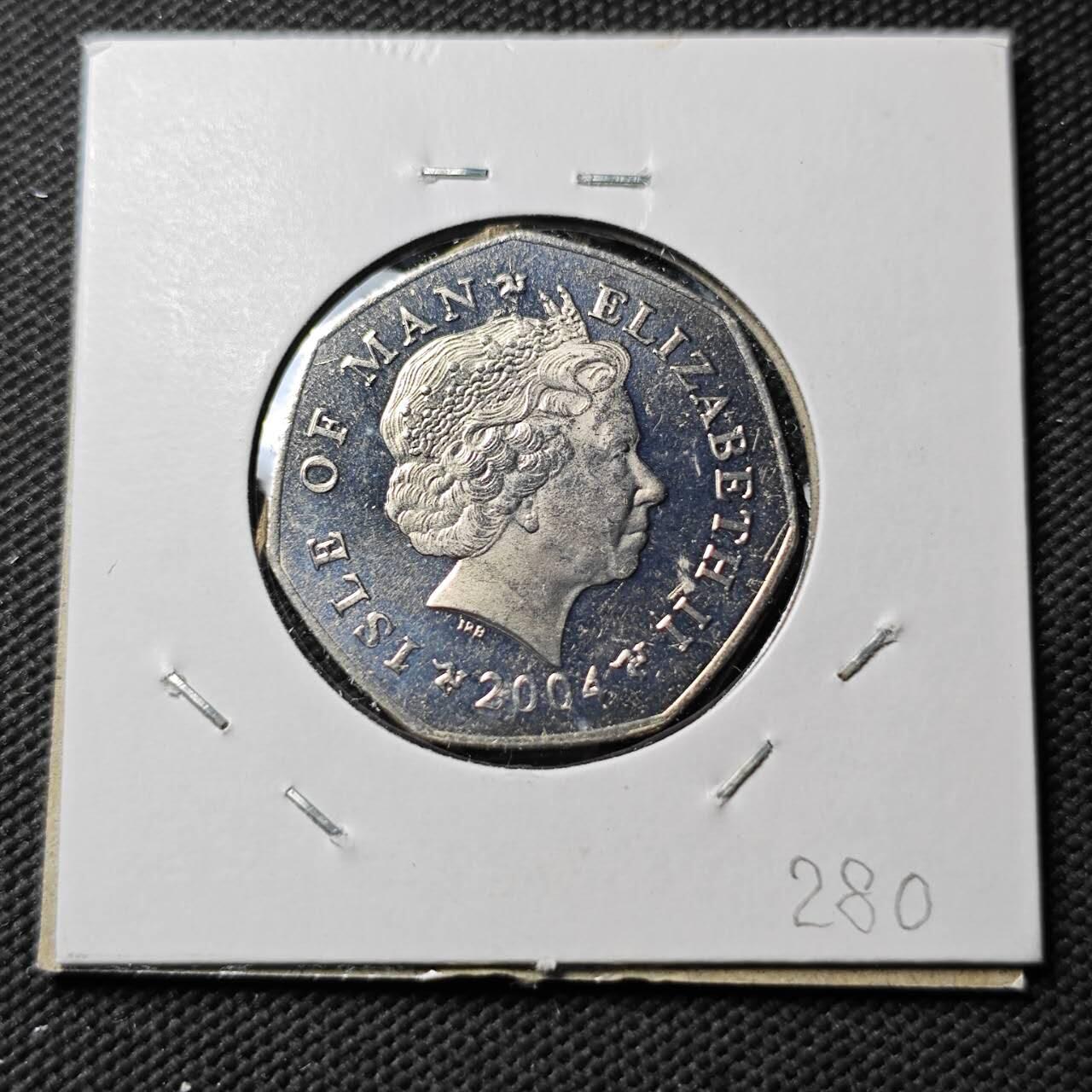 KK钱币收藏小铺  第400期  百期特拍（四拍之四）2月预留时间 周末发货   2004马恩岛50便士