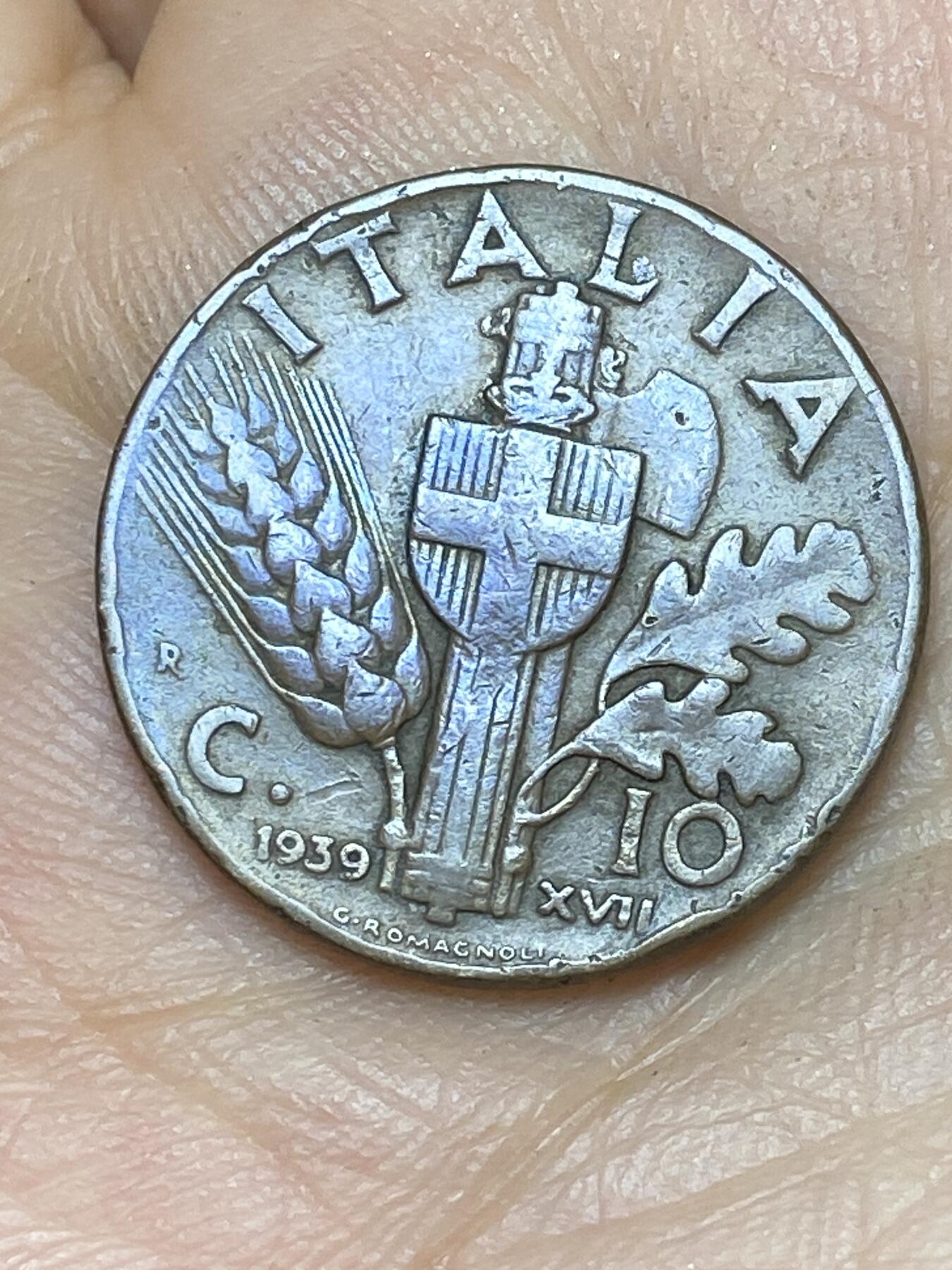2026年第十场(总第一百七十九场）外国好品散币场(免佣金) 意大利王国1939年10分(维托里奥·埃马努埃莱三世第四套第一版，铜材质关门年)