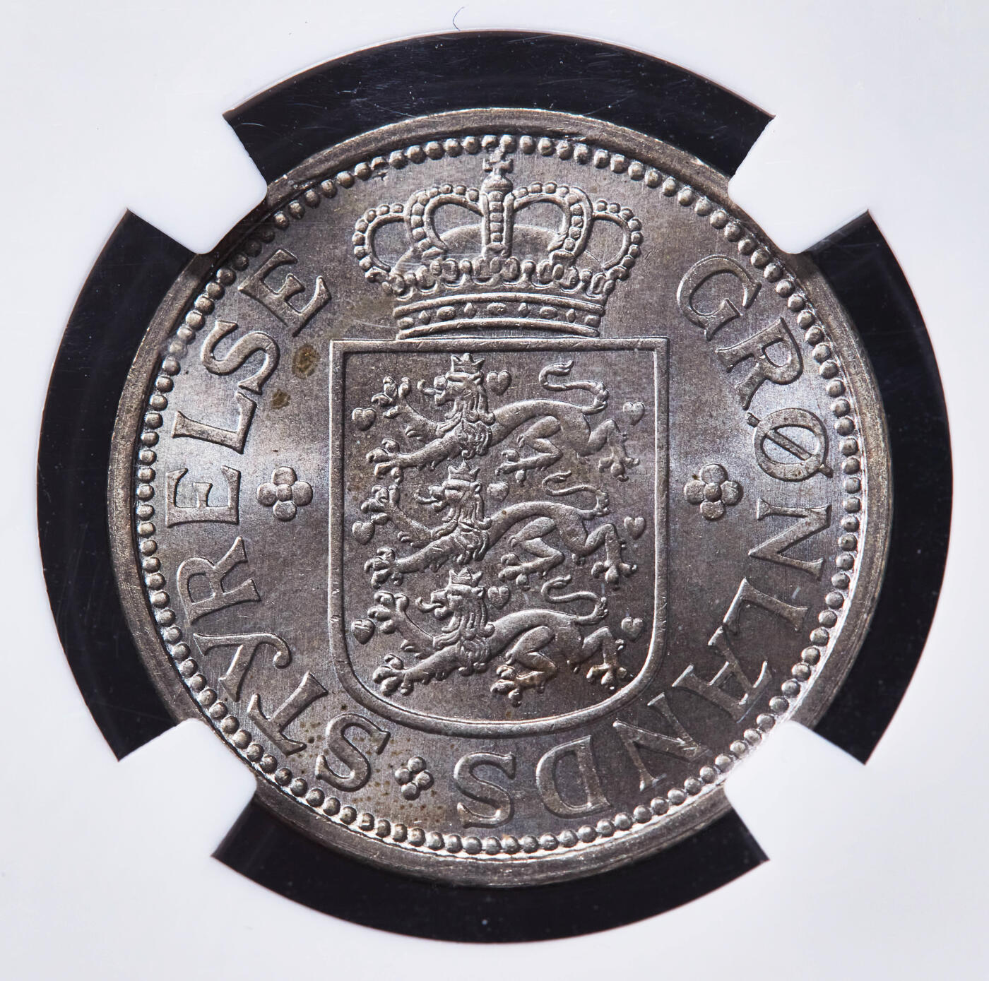 【俄甄集藏】“万象更新、马呈祥瑞”迎新春俄甄精品场-2026年(047)01-21 星期三 晚 19:30 全场包邮 丹属格陵兰岛1926年25欧尔北极熊镍币，NGC MS65，转光品相