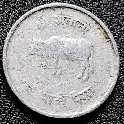 泉币菌-第171场- 精品福利场 - 牦牛 尼泊尔5派沙硬币 70年代 直径20.5MM 铝币