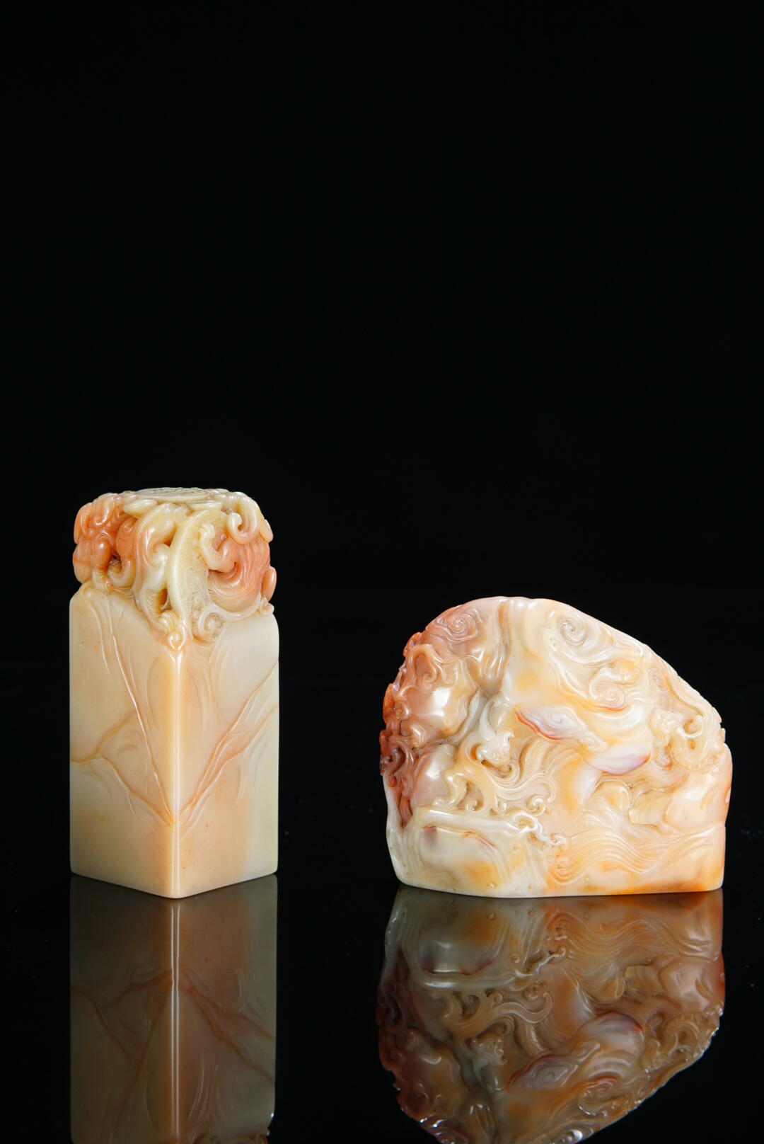 方寸藏珍·寿山田黄印章专场（二） 寿山善伯石《螭龙》套章