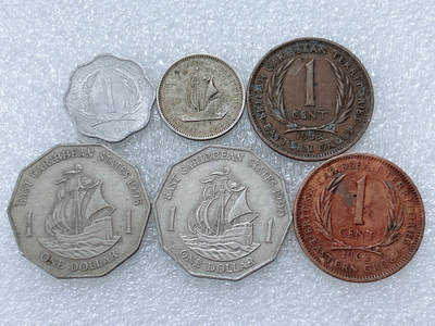 第一海外回流一元起拍收藏 散集专场  第294期 - 东加勒比硬币 6枚