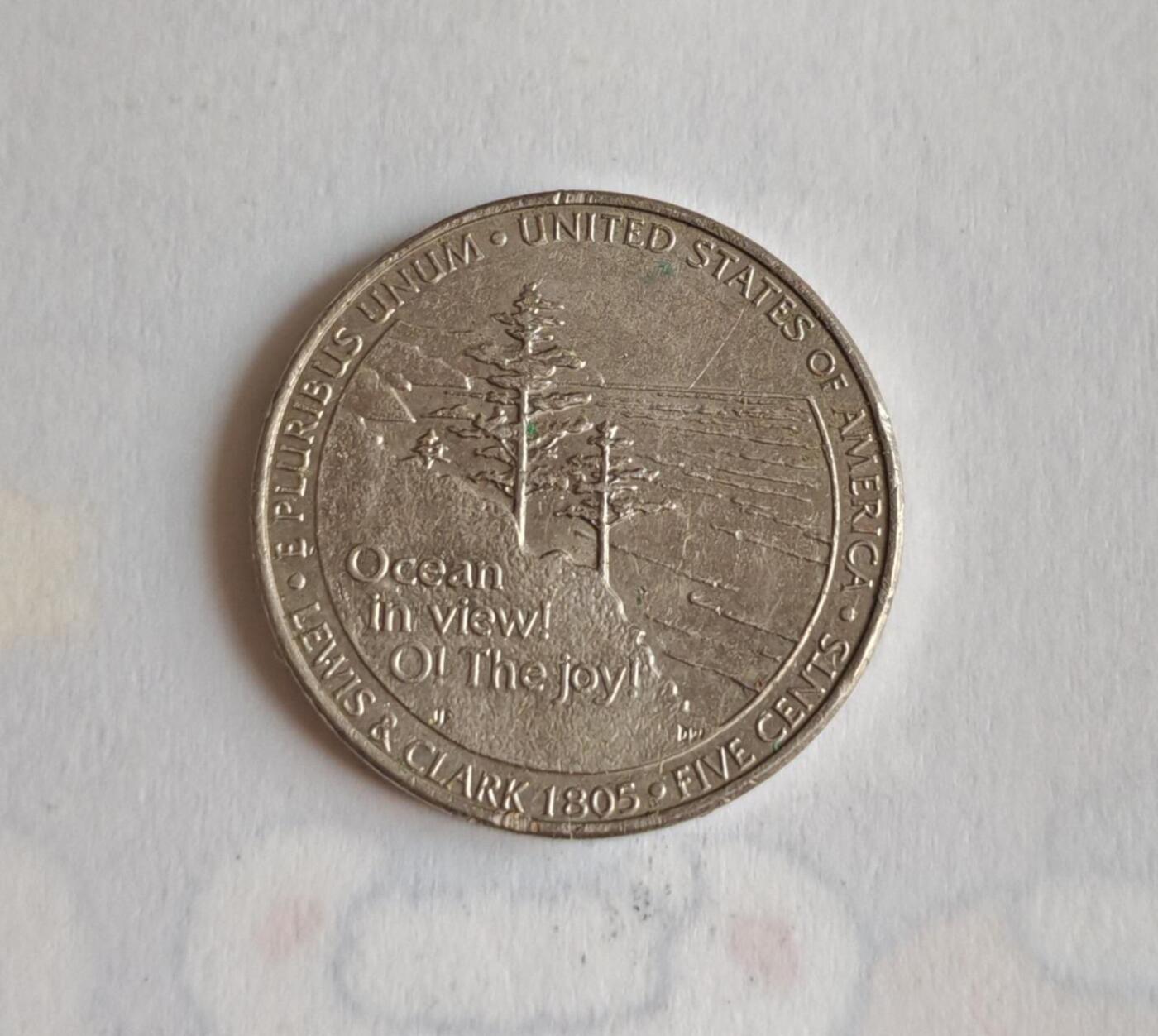 外国硬币 2005年美国杰斐逊5美分硬币（刘易斯与克拉克探险纪念版）