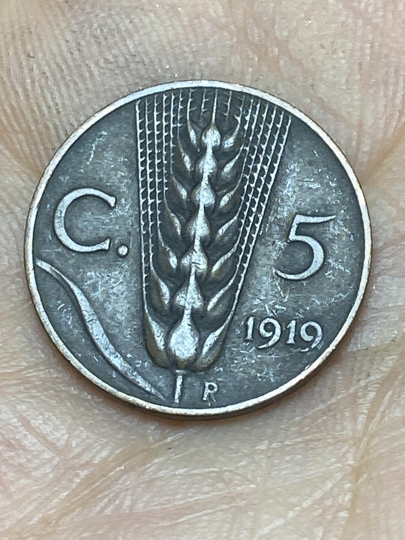 2026年第十场(总第一百七十九场）外国好品散币场(免佣金) 意大利王国1919年5分(维托里奥·埃马努埃莱三世第三套)