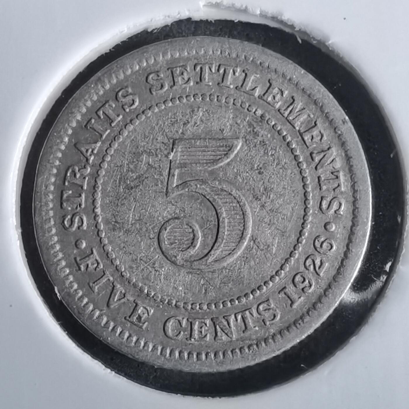 沼泽如烟--第965场 英属海峡1926年五分银币