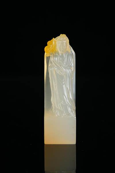 方寸藏珍·寿山田黄印章专场（二） - 寿山荔枝洞石《观音》摆件